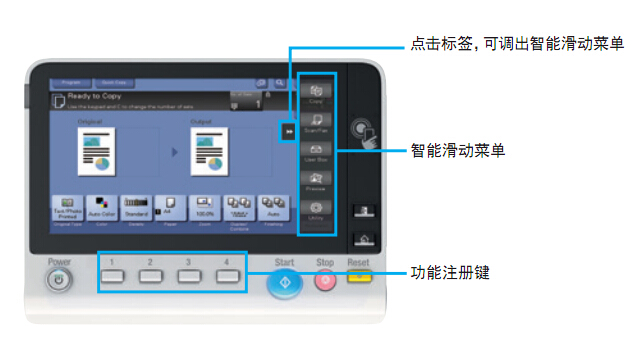 柯尼卡美能達C266復(fù)印機操作面板-科頤辦公